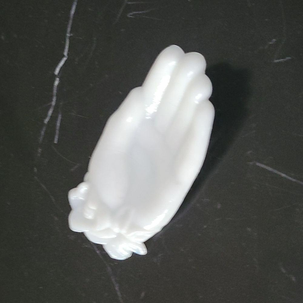 Vintage Victoria hand milk glass.